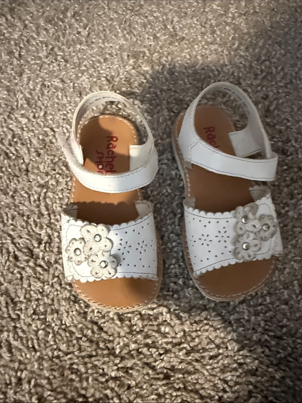 Rachel Shoes White Floral Girls' Leather Sandals